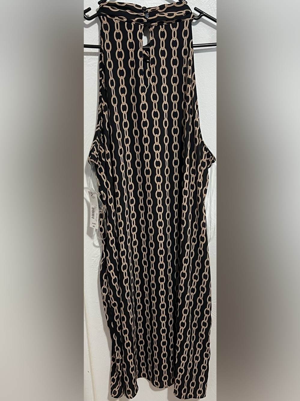 NWT Worthington Black & Beige Chain-Print Midi Dress Size XXL - Picture 2 of 8